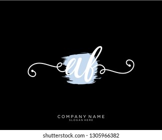 AF A F Initial handwriting logo template