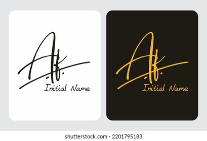 Af A f initial handwriting Af initial handwriting signature logo template vector hand lettering for designs or for identity