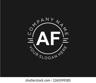 AF A F Initial logo letter with minimalist concept vector