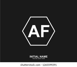 AF A F Initial logo letter with minimalist concept vector