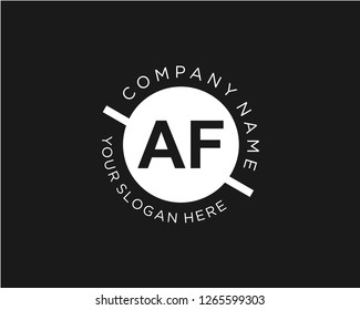 AF A F Initial logo letter with minimalist concept vector
