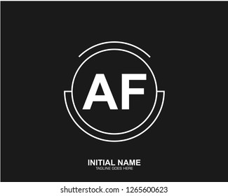 AF A F Initial logo letter with minimalist concept vector