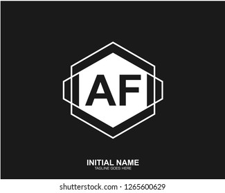 AF A F Initial logo letter with minimalist concept vector