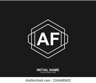 AF A F Initial logo letter with minimalist concept vector