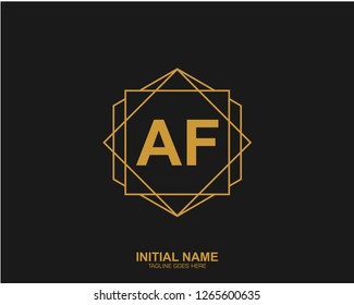 AF A F Initial logo letter with minimalist concept vector