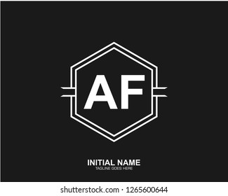 AF A F Initial logo letter with minimalist concept vector