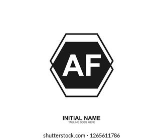 AF A F Initial logo letter with minimalist concept vector