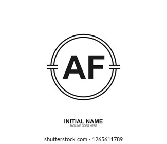 AF A F Initial logo letter with minimalist concept vector