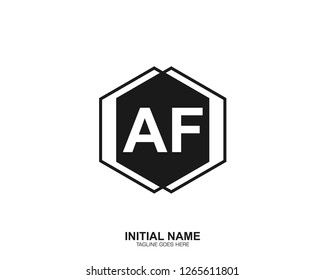 AF A F Initial logo letter with minimalist concept vector