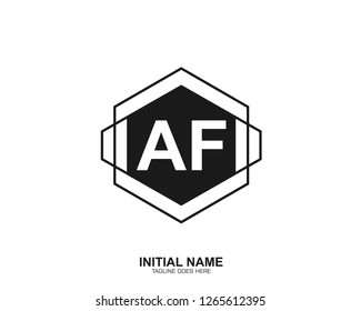 AF A F Initial logo letter with minimalist concept vector