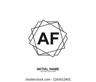 AF A F Initial logo letter with minimalist concept vector