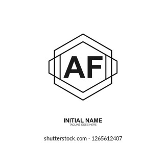 AF A F Initial logo letter with minimalist concept vector