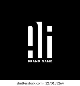 AF A F Logo design with negative space concept. Vector illustration