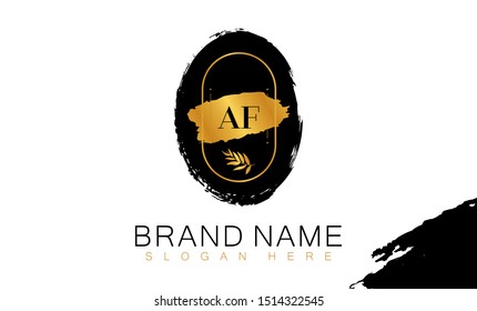AF A F logo, AF initial logo design, Gold color, A Flogo, AF Letter Logo Design Template Vector EPS