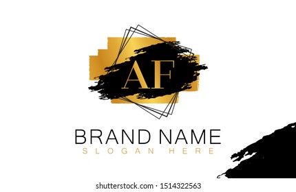 AF A F logo, AF initial logo design, Gold color, A Flogo, AF Letter Logo Design Template Vector EPS