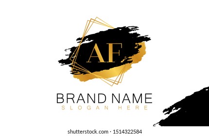 AF A F logo, AF initial logo design, Gold color, A Flogo, AF Letter Logo Design Template Vector EPS