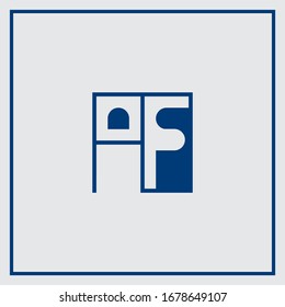 AF,  A and F, Uppercase Letter Initial flat and clean Logo Design Template Vector Illustration