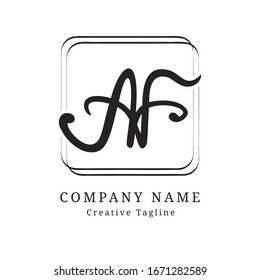 AF A F Uppercase Monogram Signature font of hand letter logo, initials name, geometric, photography, fashion, boutique, wedding, with a memorable, unique design for any company or business
