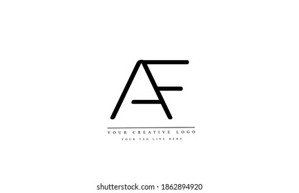 AF, FA, A, F abstract vector logo monogram template