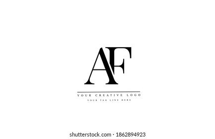 AF, FA, A, F abstract vector logo monogram template