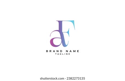 AF, FA, Abstract initial monogram letter alphabet logo design