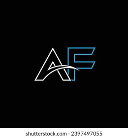 Diseño de letras abstractas AF o FA con colores diferentes. Ilustración impresionante para logotipo, icono o monograma.