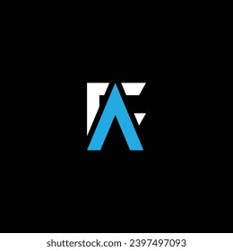 AF or FA abstract letter design with different colors. Awesome illustration for logo or icon or monogram.