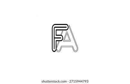 MONOGRAMA DEL LOGOTIPO DE LA LETRA ABSTRACTAS AF, FA