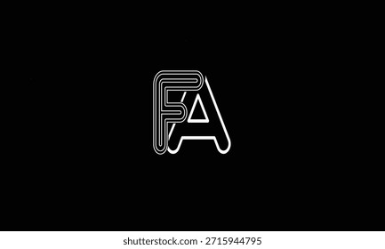 MONOGRAMA DEL LOGOTIPO DE LA LETRA ABSTRACTAS AF, FA