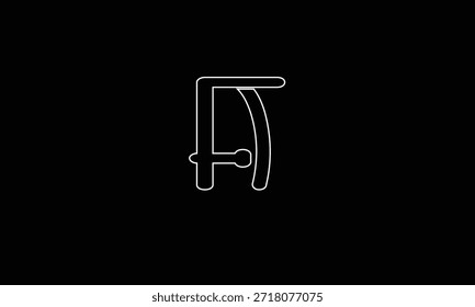 MONOGRAMA DEL LOGOTIPO DE LA LETRA ABSTRACTAS AF, FA