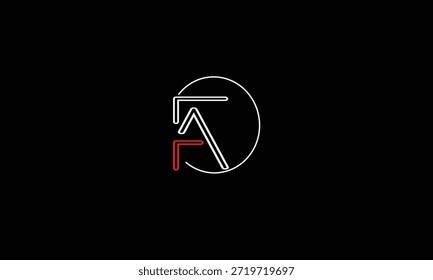 MONOGRAMA DEL LOGOTIPO DE LA LETRA ABSTRACTAS AF, FA