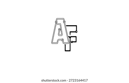MONOGRAMA DEL LOGOTIPO DE LA LETRA ABSTRACTAS AF, FA