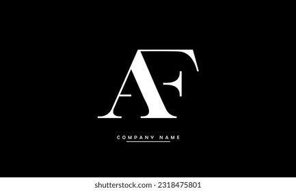 Monograma del logotipo de las letras abstractas AF, FA