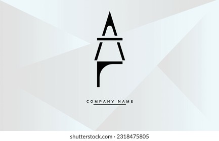 Monograma del logotipo de las letras abstractas AF, FA