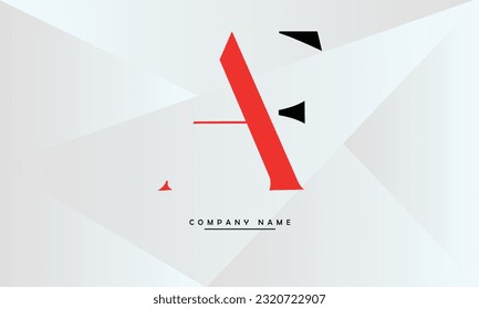 Monograma del logotipo de las letras abstractas AF, FA
