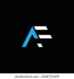AF o FA abstracto sobresaliente negocio profesional asombroso marca artística empresa de diferentes colores ilustración logo