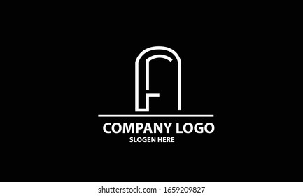 AF FA abstract vector logo monogram template