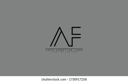 AF FA abstract vector logo monogram template