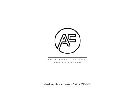 AF FA abstract vector logo monogram template