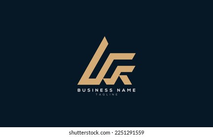 AF, FA, AR, RA, UR, RU, Abstract initial monogram letter alphabet logo design