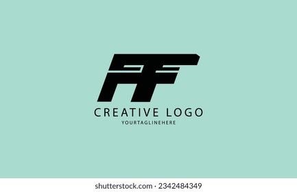 AF FA negro minimalista profesional creativo diseño de logotipo de marca con fondo amarillo 