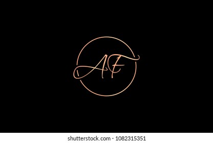 AF FA Circular Cursive Letter Initial Logo Design