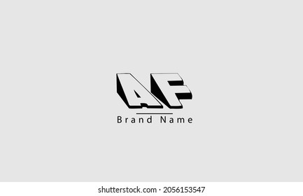 Modelo de monograma del logotipo del vector abstracto AF FA A F