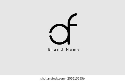 Modelo de monograma del logotipo del vector abstracto AF FA A F