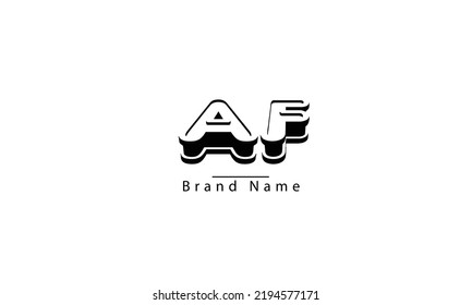 AF FA A F Abstract vector logo monogram template