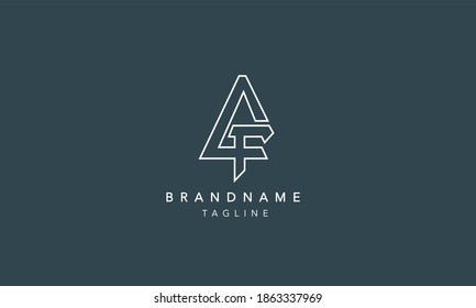 Ilustración vectorial de la plantilla de diseño del logotipo de la carta inicial AF FA A y F
