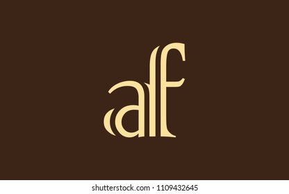 af fa a f Lowercase Letter Initial Logo Design Template Vector Illustration