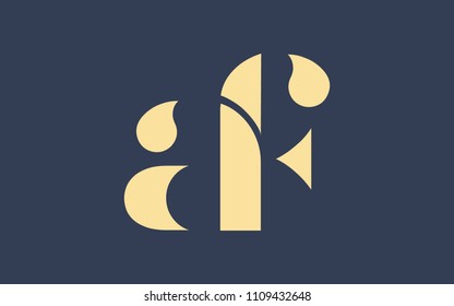 af fa a f Lowercase Letter Initial Logo Design Template Vector Illustration