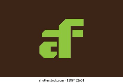 af fa a f Lowercase Letter Initial Logo Design Template Vector Illustration