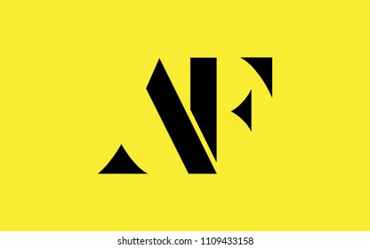 AF FA F A Uppercase Letter Initial Logo Design Template Vector Illustration